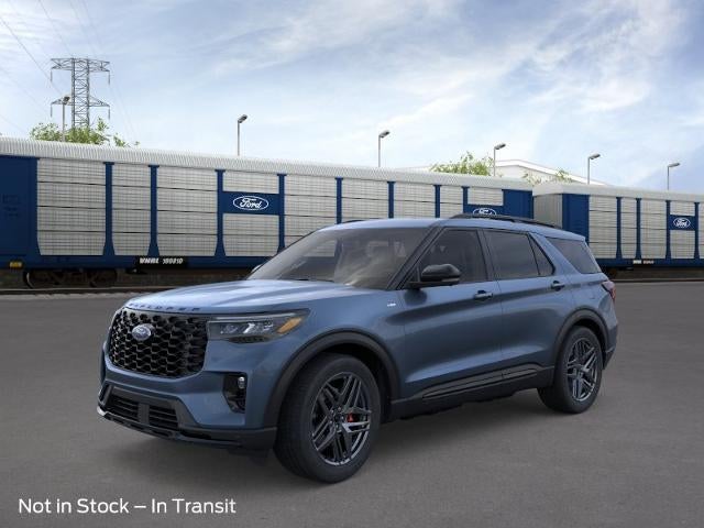 2026 Ford Explorer ST-Line in Vapor Blue Metallic — front three-quarter view
